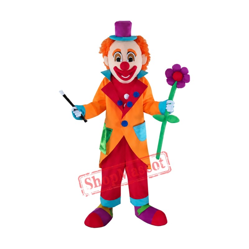 Superb Realistic Clown Mascot Costume Superb Realistic Clown Mascot Costume