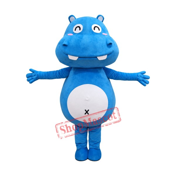 Affordable Blue Lightweight Hippo Mascot Costume