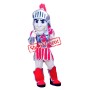 Superb Silver Red Spartan Mascot Costume