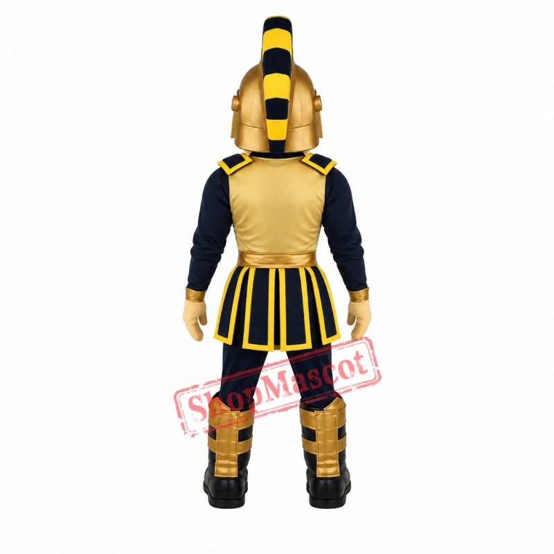 Black Golden Spartan Mascot Costume Black Golden Spartan Mascot Costume