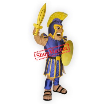 Yellow Blue Spartan Mascot Costume