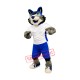 Blue White Wolf Mascot Costume Blue White Wolf Mascot Costume