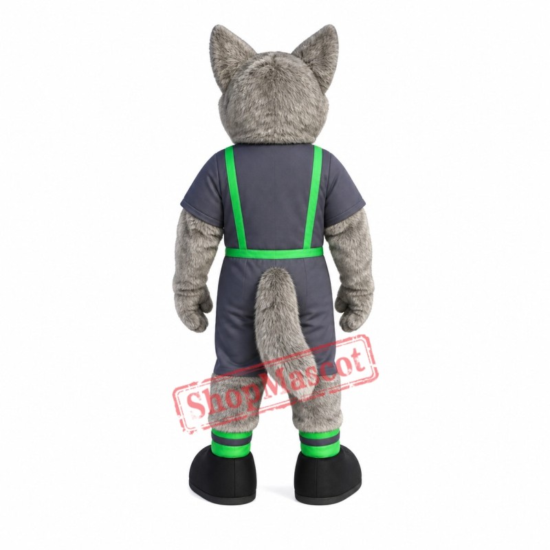 Grey White Wolf Mascot Costume Grey White Wolf Mascot Costume