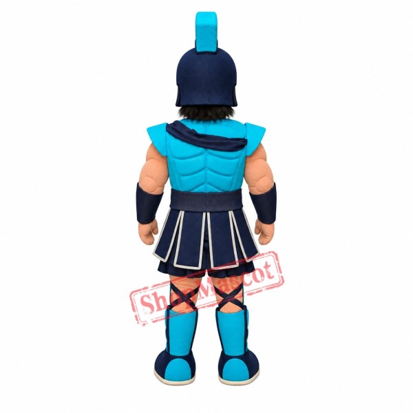 Fierce Blue Spartan Mascot Costume
