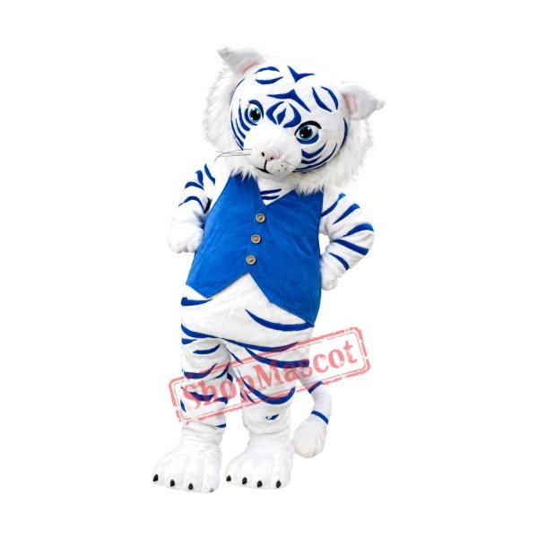 White Blue Tiger Mascot Costume White Blue Tiger Mascot Costume