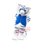 White Blue Tiger Mascot Costume