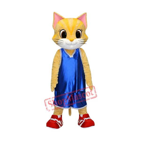 Realistic Yellow Cat Mascot Costume