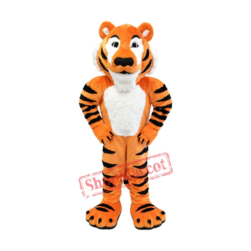 Friendly Realistic Tiger Mascot Costume