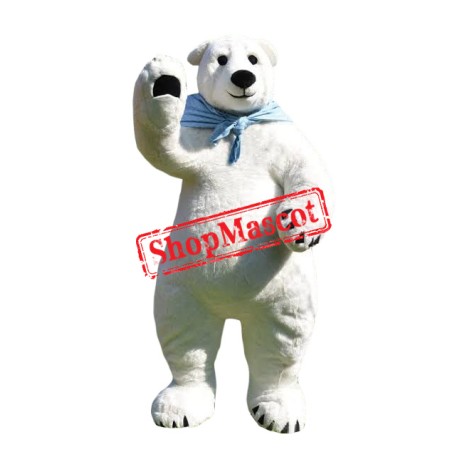 Cute Realistic Polar Bear Mascot Costume