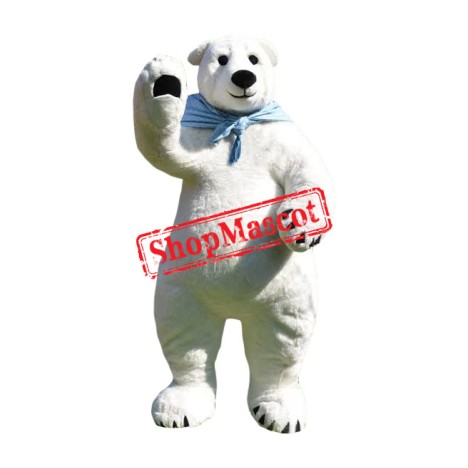 Cute Realistic Polar Bear Mascot Costume