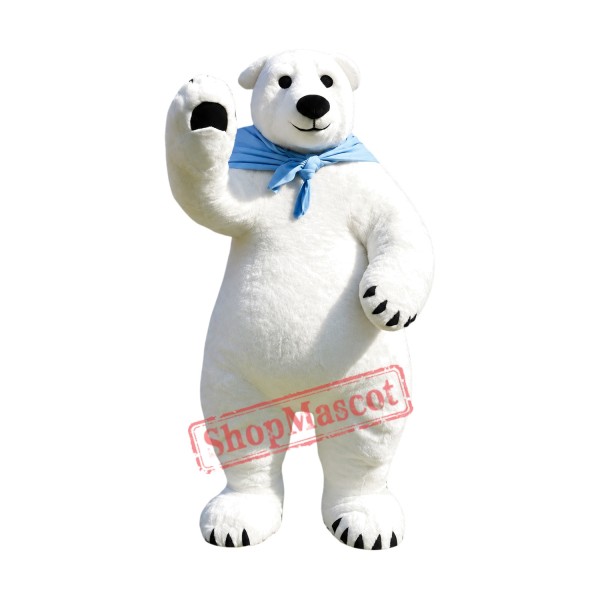 Cute Realistic Polar Bear Mascot Costume