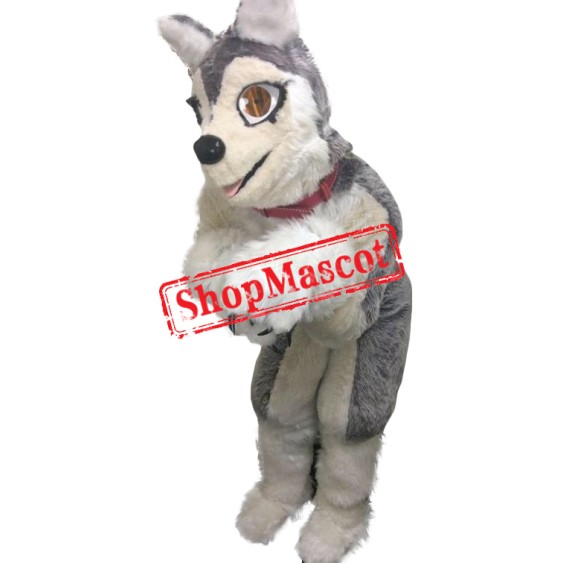 Cute Realistic Husky Dog Mascot Costume