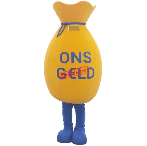 Gold Money Bag Mascot Costume
