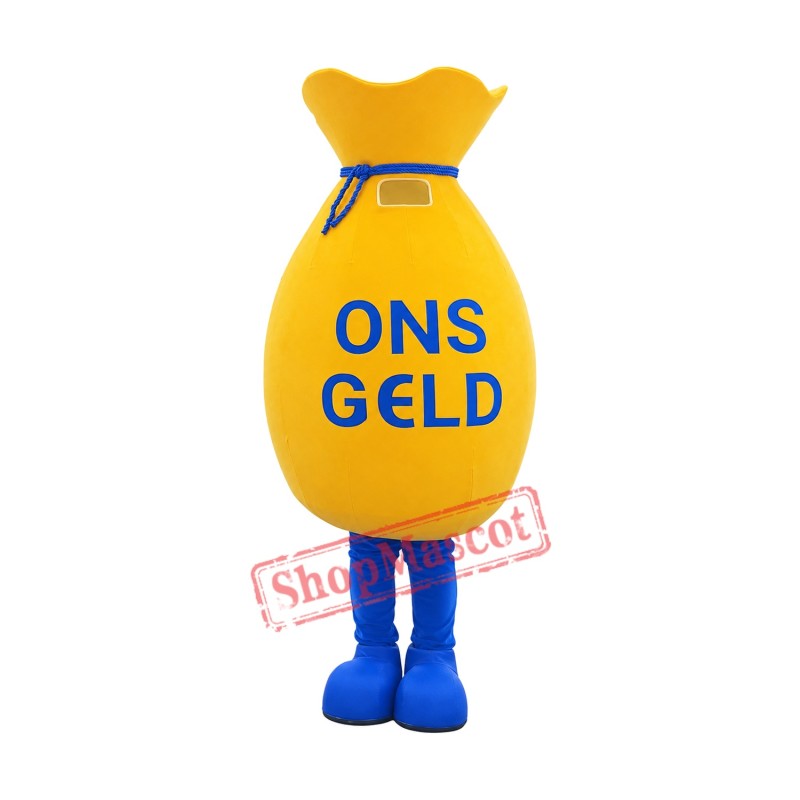 Gold Money Bag Mascot Costume Gold Money Bag Mascot Costume