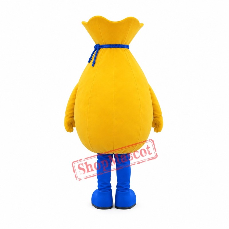 Gold Money Bag Mascot Costume Gold Money Bag Mascot Costume
