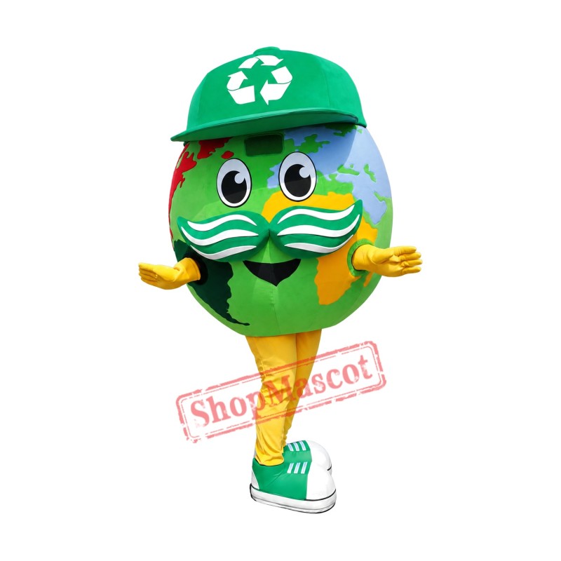 Green Earth Mascot Costume Green Earth Mascot Costume