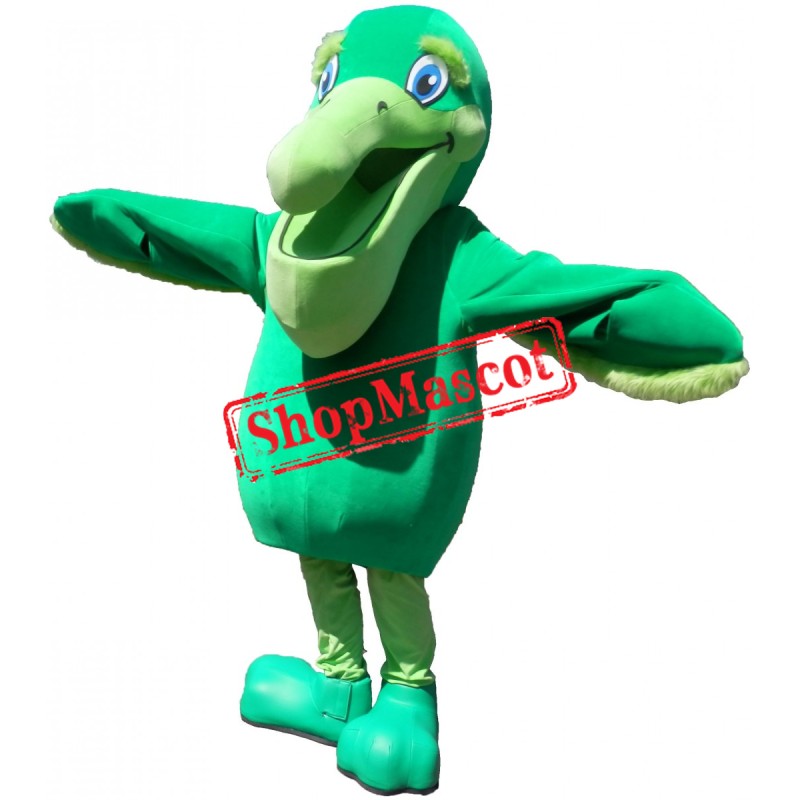 Green Pelican Mascot Costume