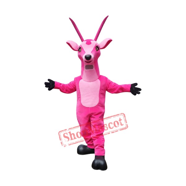 Lovely Pink Deer Mascot Costume