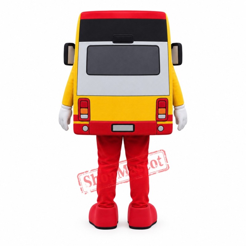 Happy Lightweight Bus Mascot Costume Happy Lightweight Bus Mascot Costume
