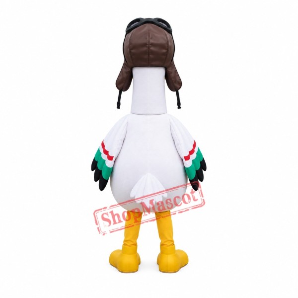 Pilot Pelikan Mascot Costume Pilot Pelikan Mascot Costume