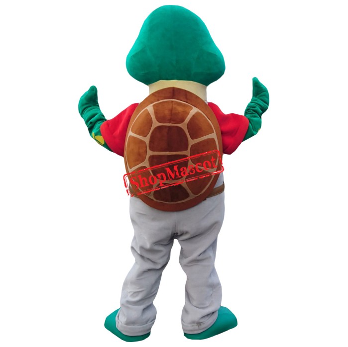 Happy Lightweight Sea Turtle Mascot Costume