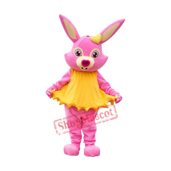 Cute Lightweight Pink Rabbit Mascot Costume
