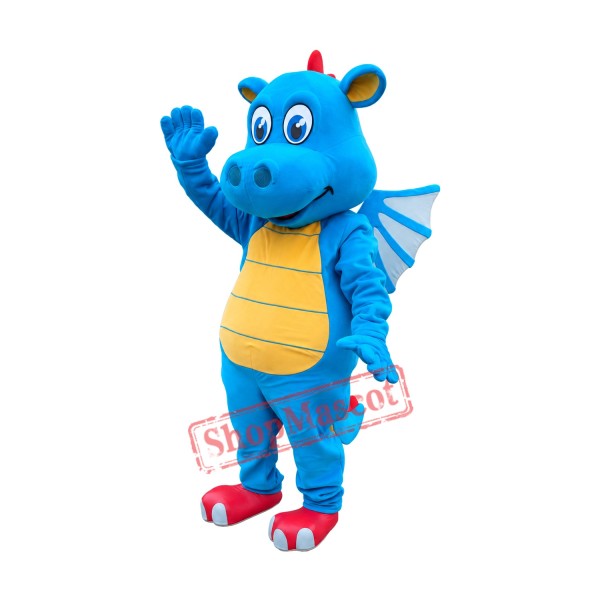 Lovely Lightweight Blue Dragon Mascot Costume