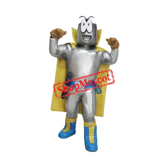 Superb Silver Repairman Robot Mascot Costume