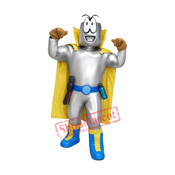 Superb Silver Repairman Robot Mascot Costume