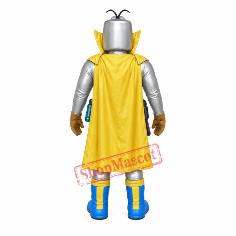 Superb Silver Repairman Robot Mascot Costume Superb Silver Repairman Robot Mascot Costume