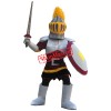 Silver Red Armor Knight Mascot Costume