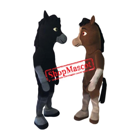 Realistic Black or Grey Horse Mascot Costume