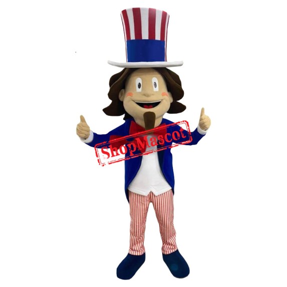 Happy Lightweight American Boy Mascot Costume