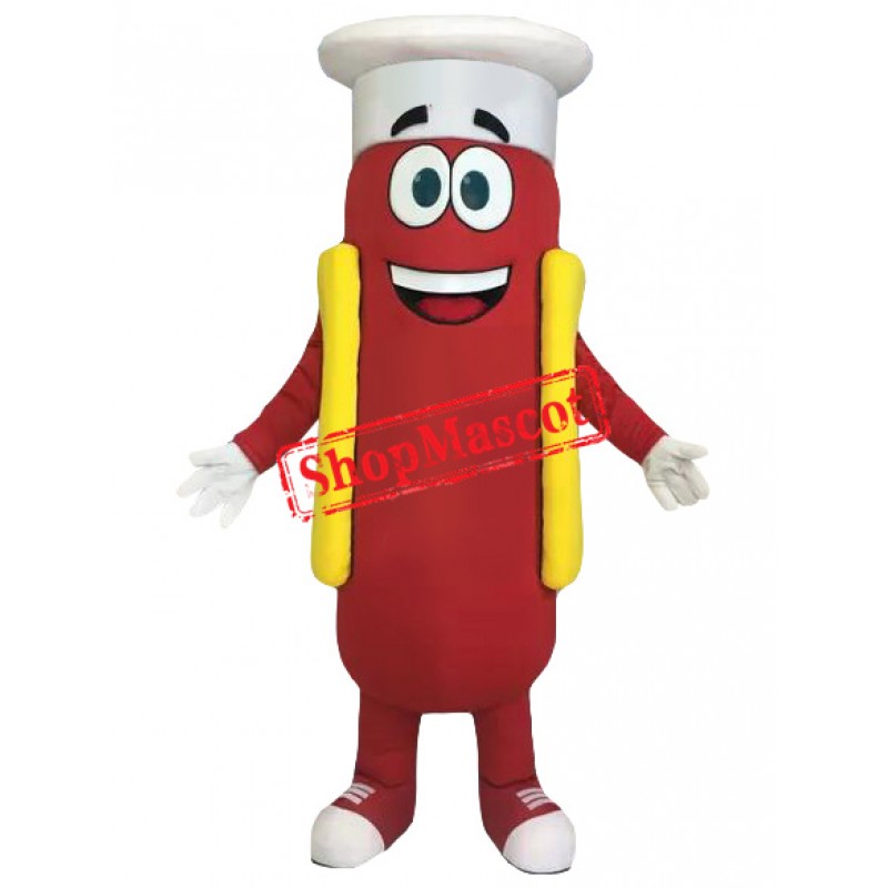 Friendly Hot Dog Chef Mascot Costume