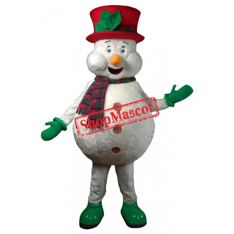 Happy Realistic Lightweight Snowman Mascot Costume