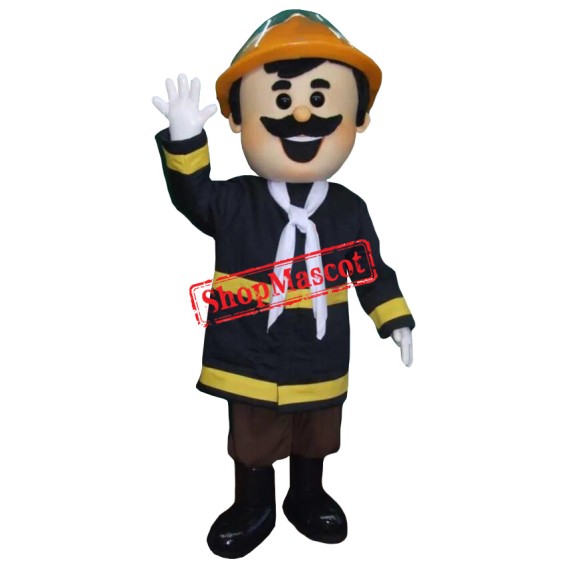 Happy Realistic Lightweight Firemen Mascot Costume