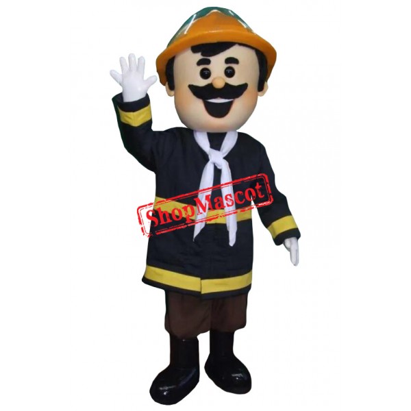 Happy Realistic Lightweight Firemen Mascot Costume