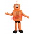 Friendly Orange Robot Mascot Costume
