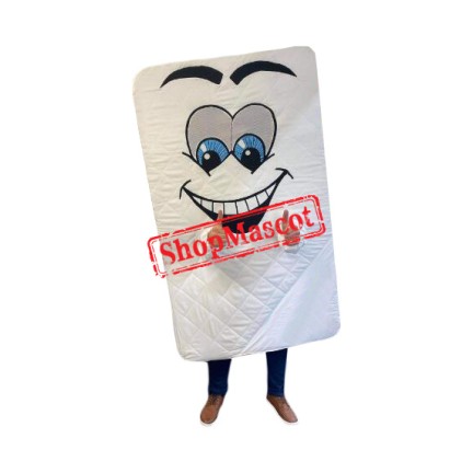 Friendly Lightweight White Mattress Mascot Costume