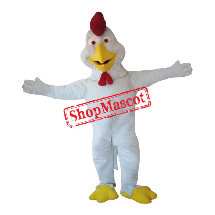 White Lightweight Rooster Mascot Costume