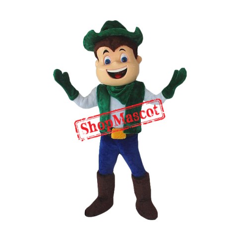 Happy Realistic Lightweight Cowboy Mascot Costume