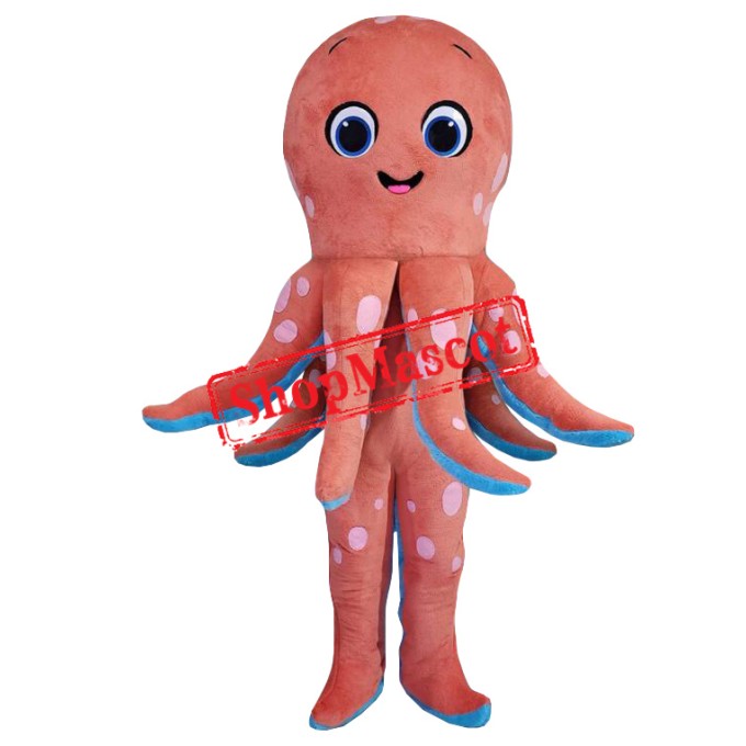 Happy Realistic Lightweight Octopus Mascot Costume