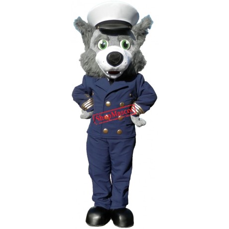 Realistic Police Wolf Mascot Costume