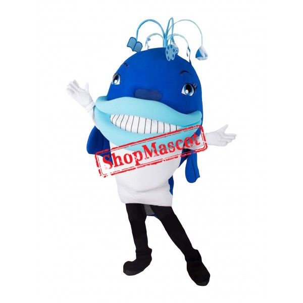 Realistic Lightweight Blue Fish Mascot Costume