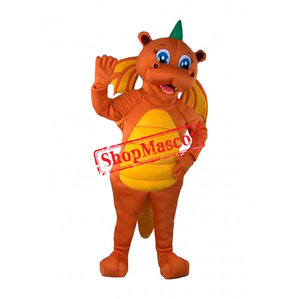 Realistic Lightweight Orange Dragon Mascot Costume