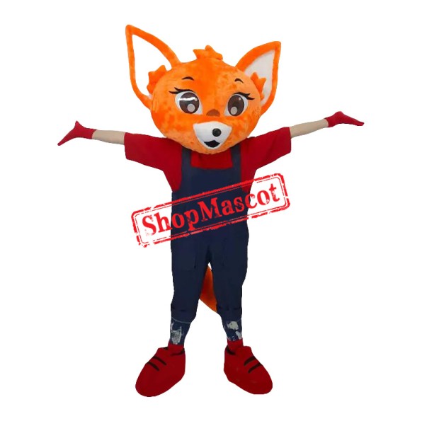 Happy Realistic Lightweight Fox Mascot Costume