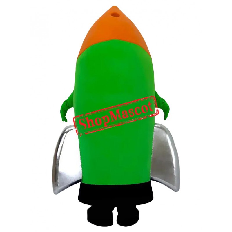 Realistic Green Rocket Mascot Costume
