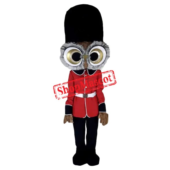 Friendly Lightweight Owl Soldier Mascot Costume