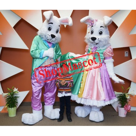 Easter Bunny Couple Mascot Costume