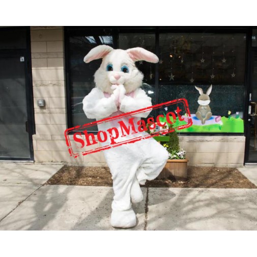 White Realistic Lightweight Easter Bunny Rabbit Mascot Costume